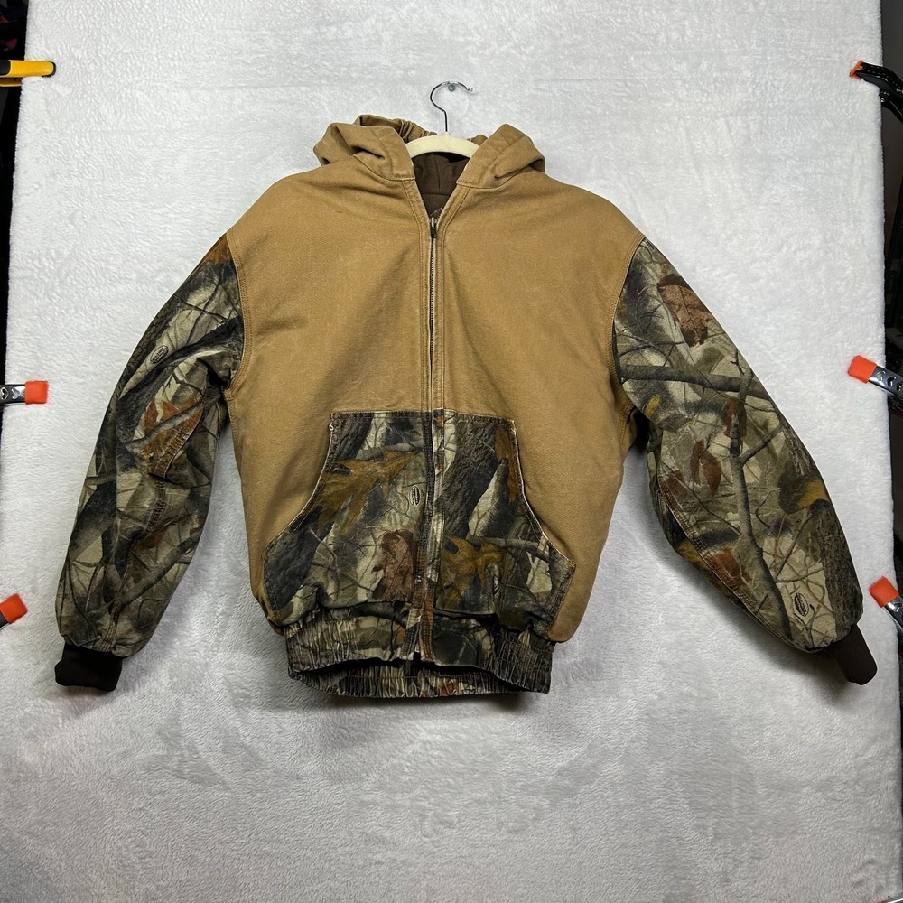 Vintage Red Head Realtree Hooded Jacket Men's Brown Camouflage Full Zip Bomber